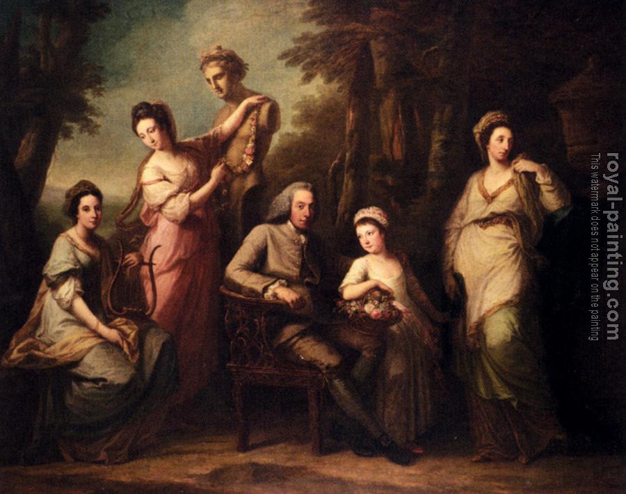 Angelica Kauffmann : Portrait Of Philip Tisdal With His Wife And Family